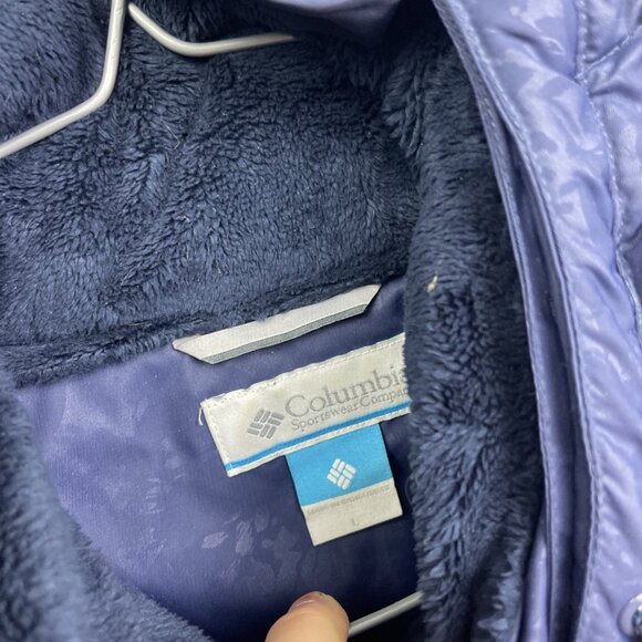 Columbia Catherine Creek Duck Down Feather Parka Jacket Wom Sz L Blue Floral AOP - Picture 10 of 14